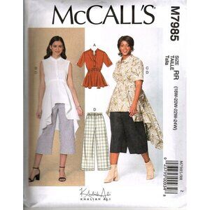 McCall's M7985 Womens 18 to 24 Peplum Tunic, Top and Pants Uncut Sewing Pattern